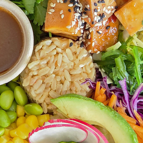 Sesame Ginger Tofu Poke Bowl (Vegan)