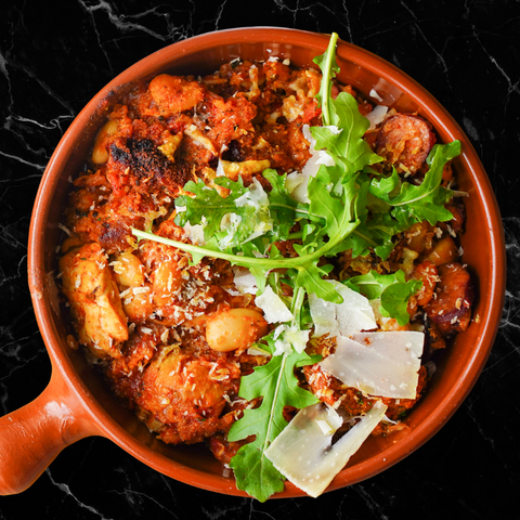 Chicken, Chorizo and Butter Bean Bake