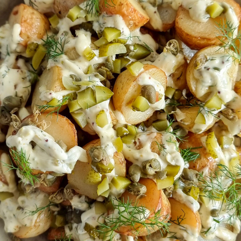 Gourmet Baby Potato Salad with a Creamy Ravigote Dressing