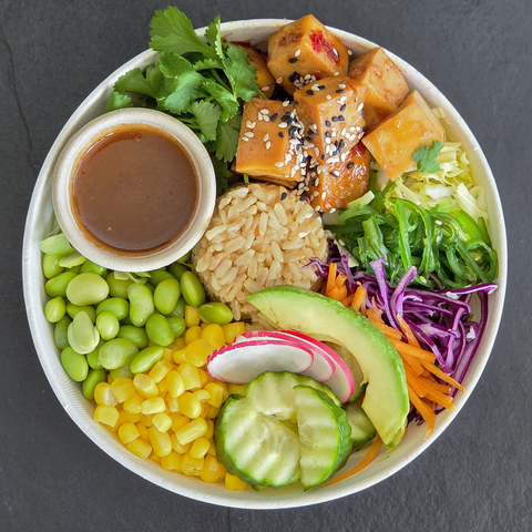 Sesame Ginger Tofu Poke Bowl (Vegan)