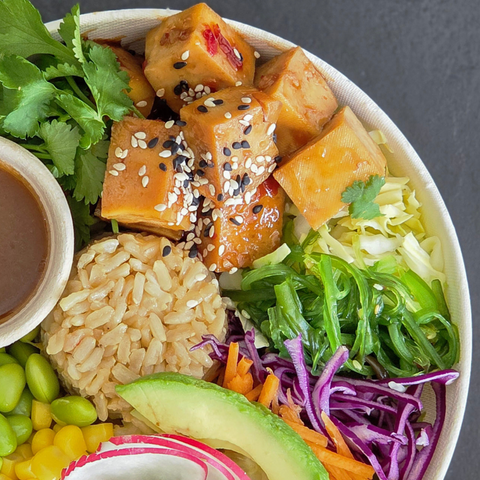 Sesame Ginger Tofu Poke Bowl (Vegan)