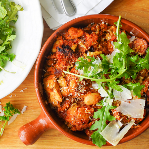 Chicken, Chorizo and Butter Bean Bake