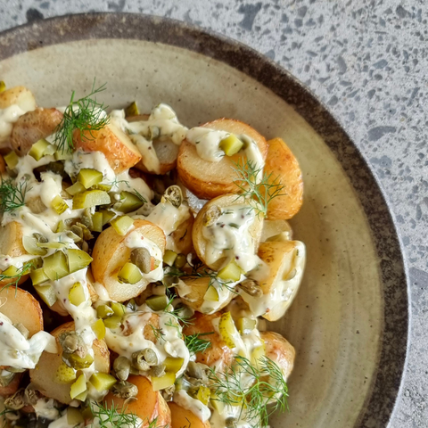 Gourmet Baby Potato Salad with a Creamy Ravigote Dressing