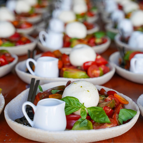 Tomato, Rocket and Buffalo Mozzarella Salad with Balsamic and Virgin Olive Oil Dressing